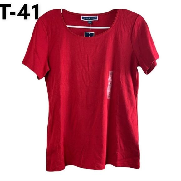 Karen Scott Tops - Karen Scott Sz S Red Short Sleeve Top NWT